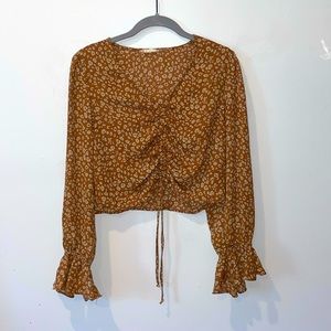 Leopard print crop top | long sleeves